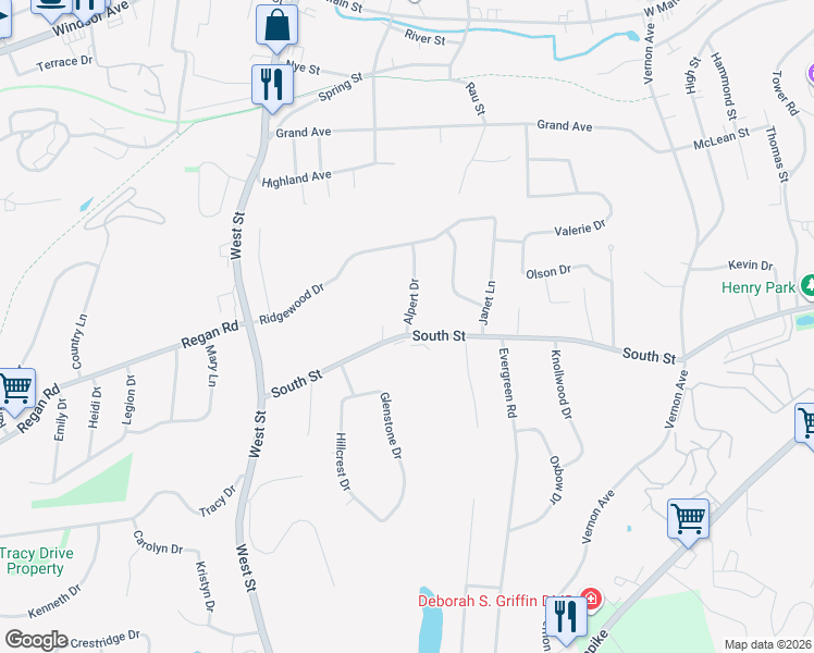 map of restaurants, bars, coffee shops, grocery stores, and more near 11 Alpert Drive in Vernon