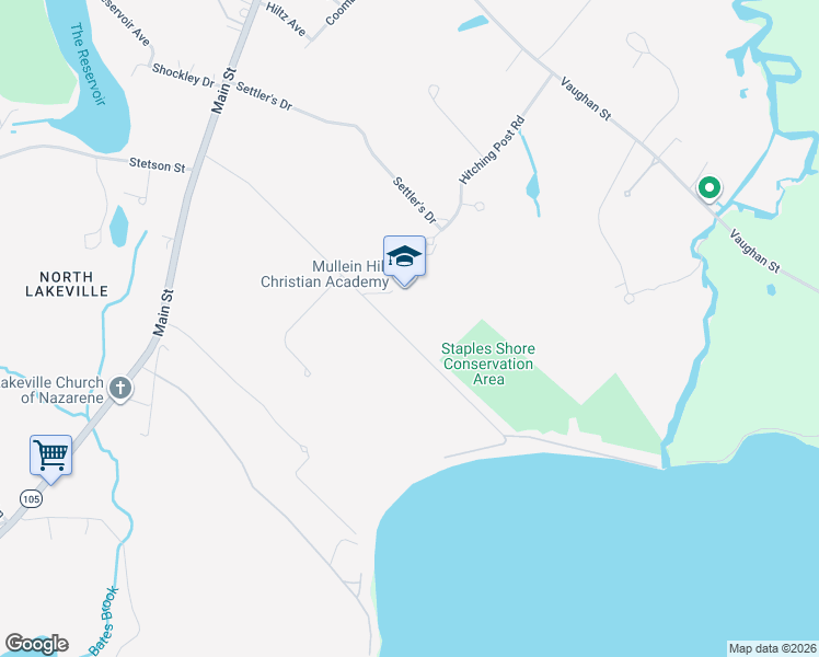 map of restaurants, bars, coffee shops, grocery stores, and more near 35 Staples Shore Road in Lakeville