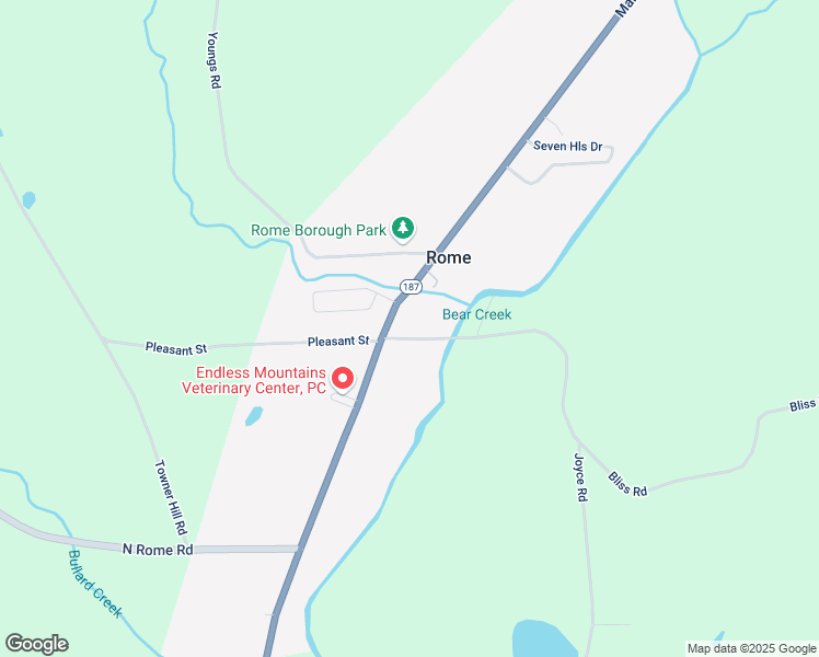 map of restaurants, bars, coffee shops, grocery stores, and more near 53 Bliss Road in Rome