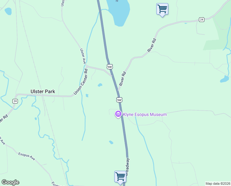map of restaurants, bars, coffee shops, grocery stores, and more near 747 Broadway in Ulster Park