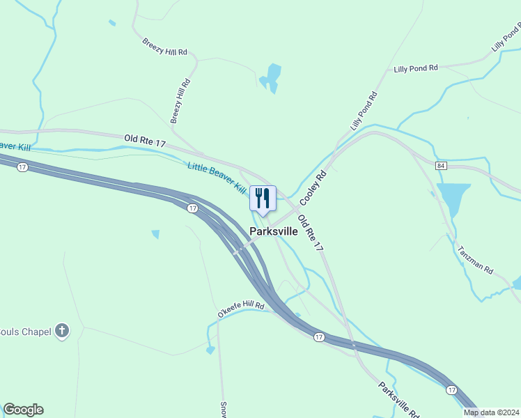 map of restaurants, bars, coffee shops, grocery stores, and more near in Parksville