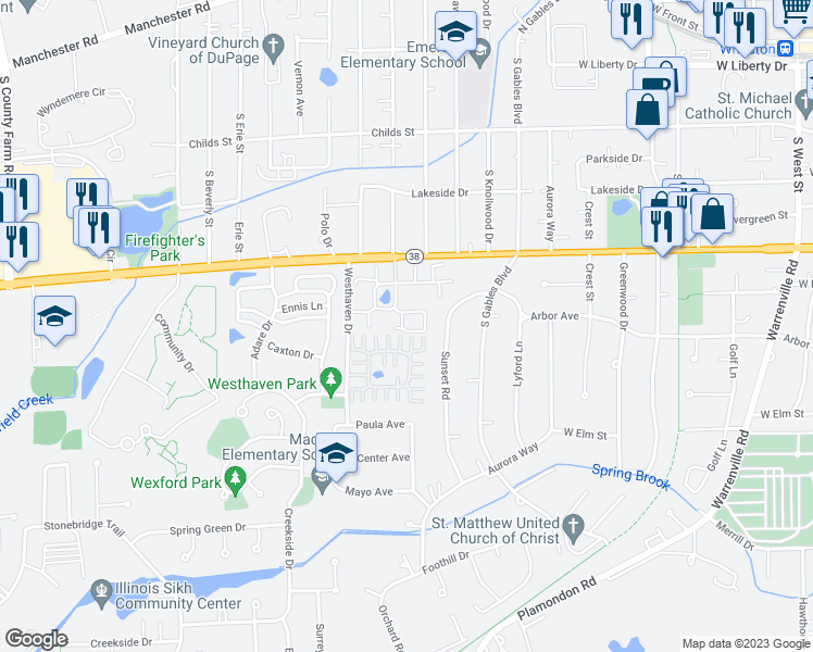 map of restaurants, bars, coffee shops, grocery stores, and more near 940 Dartmouth Drive in Wheaton