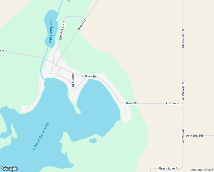 map of restaurants, bars, coffee shops, grocery stores, and more near 283 East Rose Road in Coldwater