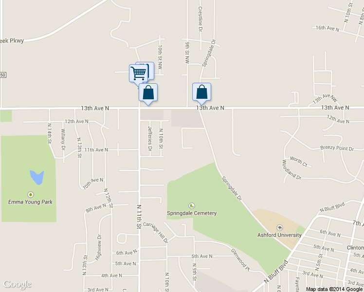 map of restaurants, bars, coffee shops, grocery stores, and more near 915 13th Avenue North in Clinton