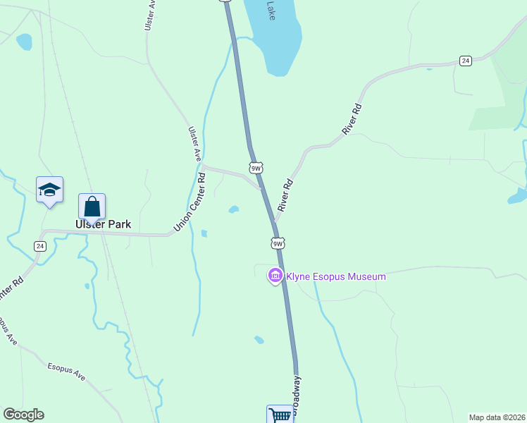 map of restaurants, bars, coffee shops, grocery stores, and more near 742 Broadway in Ulster Park