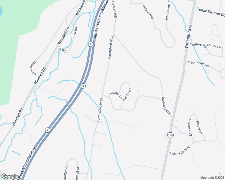 map of restaurants, bars, coffee shops, grocery stores, and more near 2556 Torringford West Street in Torrington