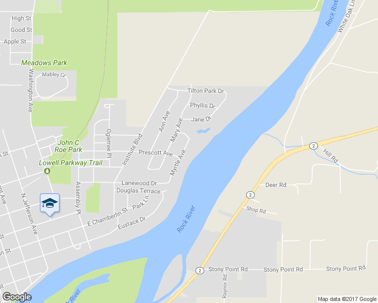 map of restaurants, bars, coffee shops, grocery stores, and more near 1016 Myrtle Avenue in Dixon