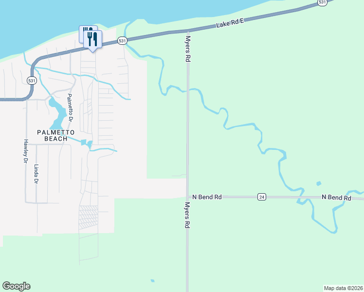 map of restaurants, bars, coffee shops, grocery stores, and more near 4861 North Myers Road in Geneva