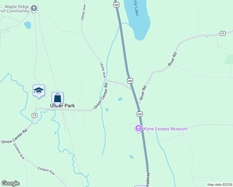 map of restaurants, bars, coffee shops, grocery stores, and more near 11 Ulster Ave in Ulster Park