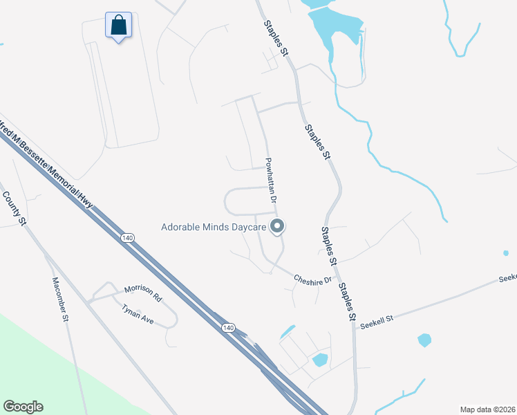map of restaurants, bars, coffee shops, grocery stores, and more near 161 Meeshawn Avenue in Taunton