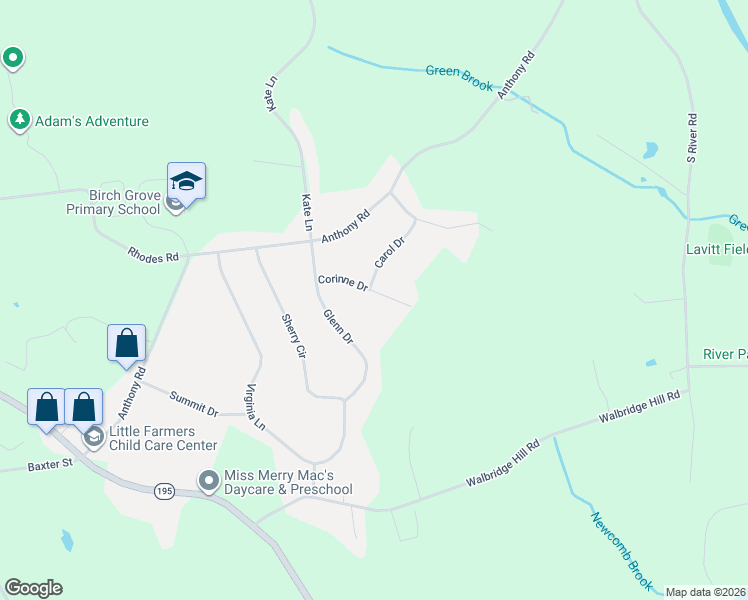 map of restaurants, bars, coffee shops, grocery stores, and more near 32 Corinne Drive in Tolland