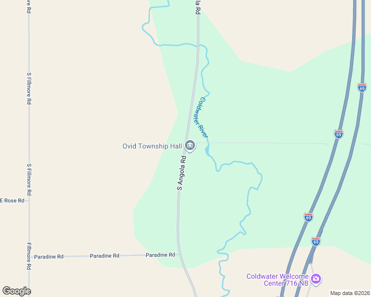 map of restaurants, bars, coffee shops, grocery stores, and more near 381 South Angola Road in Coldwater