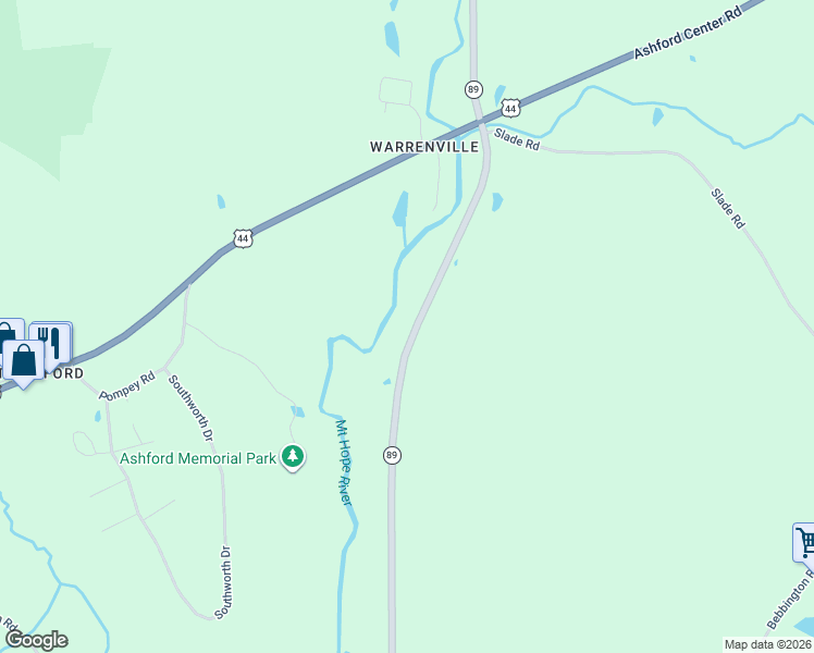 map of restaurants, bars, coffee shops, grocery stores, and more near 96 Mansfield Road in Ashford