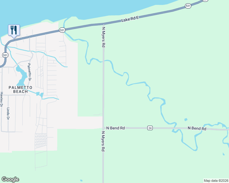 map of restaurants, bars, coffee shops, grocery stores, and more near 4840 North Myers Road in Geneva
