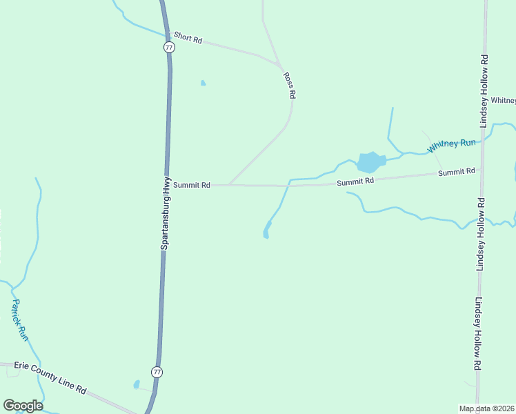map of restaurants, bars, coffee shops, grocery stores, and more near 14155 Summit Road in Corry