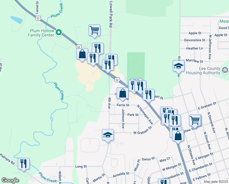 map of restaurants, bars, coffee shops, grocery stores, and more near 1244 4th Avenue in Dixon