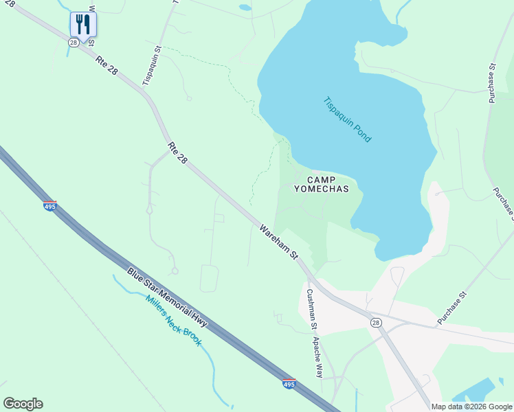 map of restaurants, bars, coffee shops, grocery stores, and more near 369 Wareham Street in Middleborough