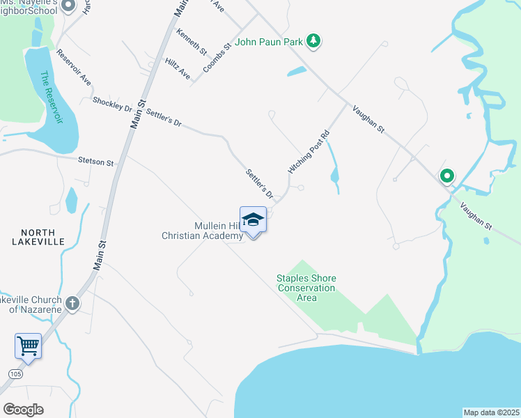 map of restaurants, bars, coffee shops, grocery stores, and more near 14 Hitching Post Road in Lakeville