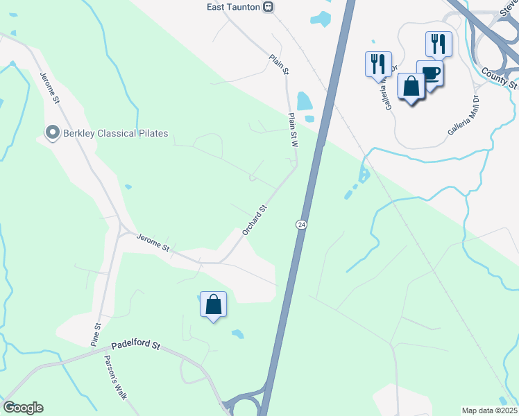 map of restaurants, bars, coffee shops, grocery stores, and more near 14 Orchard Street in Berkley