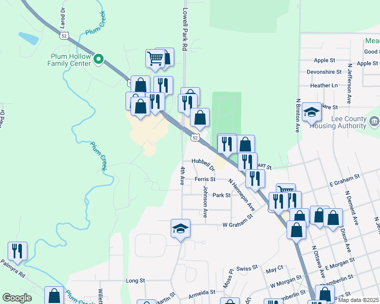 map of restaurants, bars, coffee shops, grocery stores, and more near 1244 4th Avenue in Dixon