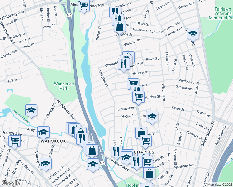 map of restaurants, bars, coffee shops, grocery stores, and more near 20 Raphael Avenue in Providence