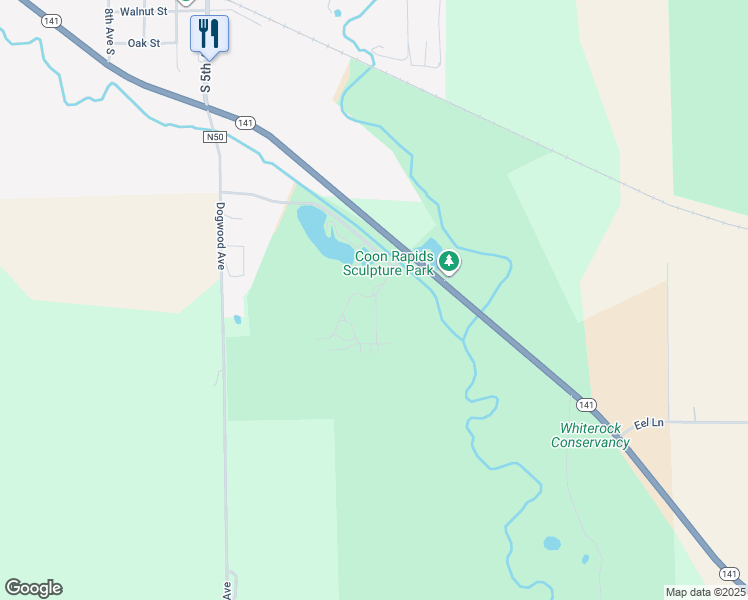 map of restaurants, bars, coffee shops, grocery stores, and more near 1390 Iowa 141 in Coon Rapids