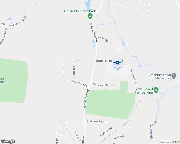 map of restaurants, bars, coffee shops, grocery stores, and more near 121 West Mountain Road in Simsbury