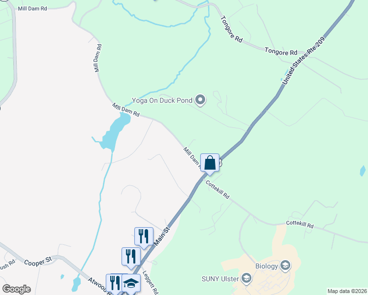 map of restaurants, bars, coffee shops, grocery stores, and more near 22 Mill Dam Rd in Stone Ridge