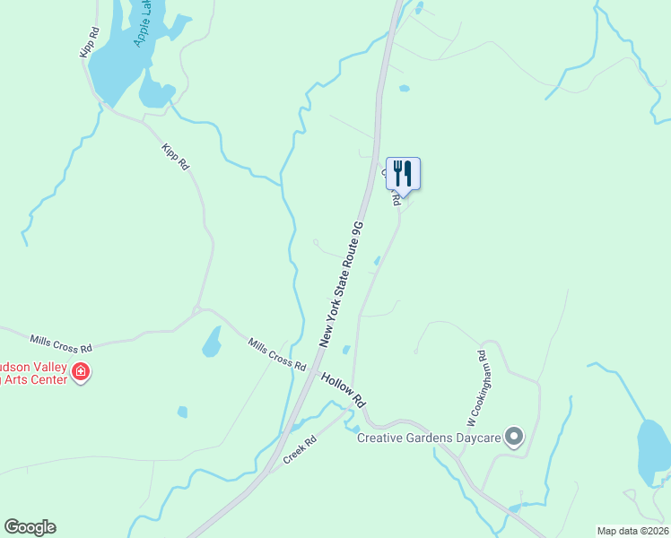 map of restaurants, bars, coffee shops, grocery stores, and more near 12 Meadow Court in Staatsburg