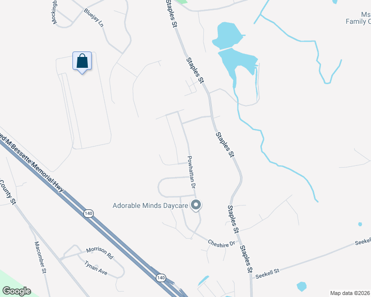 map of restaurants, bars, coffee shops, grocery stores, and more near 95 Powhattan Drive in Taunton