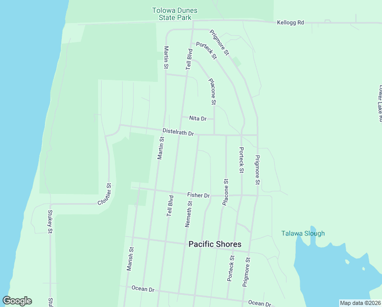 map of restaurants, bars, coffee shops, grocery stores, and more near 350 Tell Boulevard in Crescent City