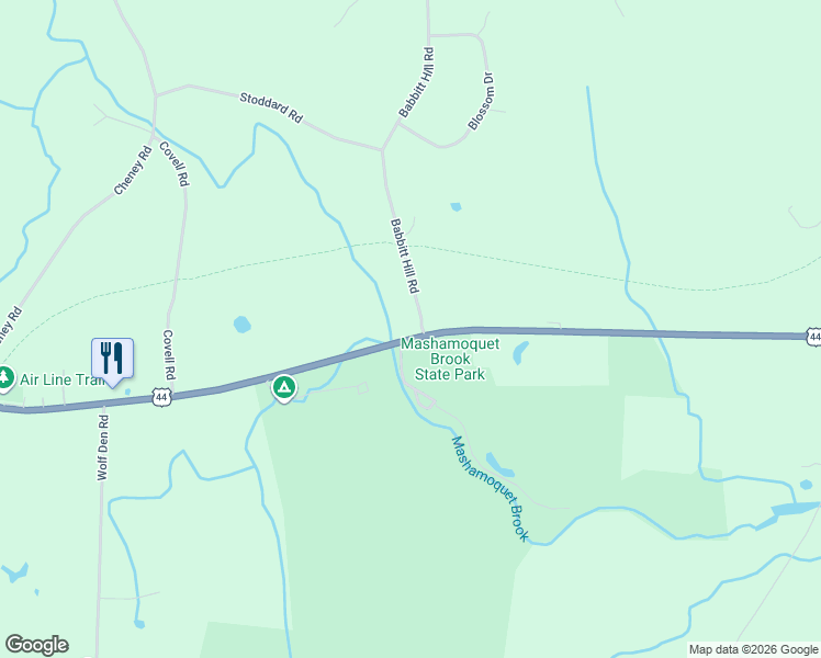 map of restaurants, bars, coffee shops, grocery stores, and more near 208 Babbitt Hill Road in Pomfret