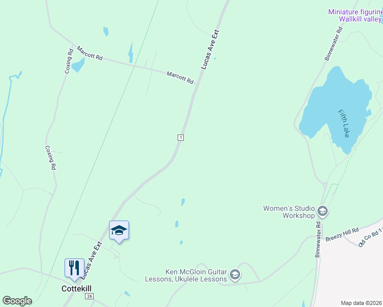 map of restaurants, bars, coffee shops, grocery stores, and more near 1654 Lucas Avenue Ext in Cottekill