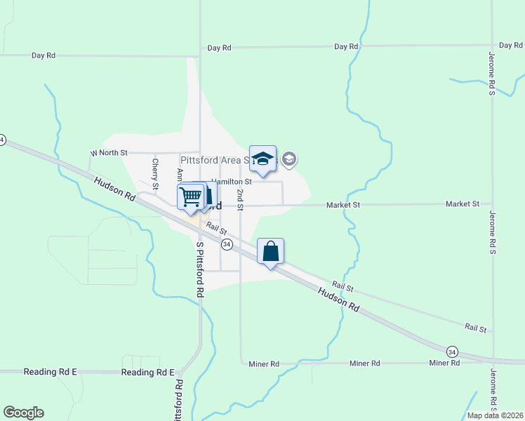 map of restaurants, bars, coffee shops, grocery stores, and more near 9209 East Market Road in Pittsford