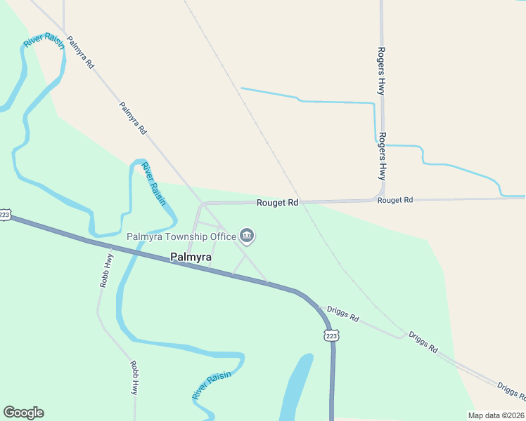map of restaurants, bars, coffee shops, grocery stores, and more near 6585 Rouget Road in Palmyra
