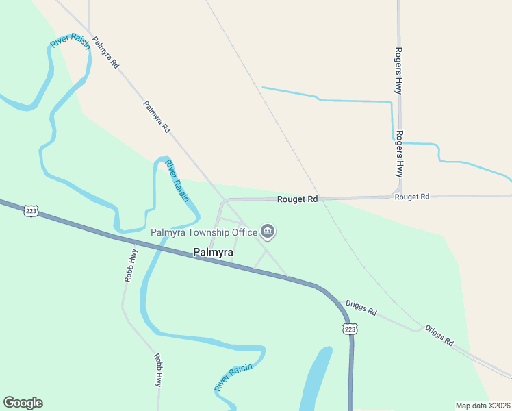 map of restaurants, bars, coffee shops, grocery stores, and more near 6461 Rouget Road in Palmyra