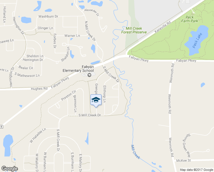 map of restaurants, bars, coffee shops, grocery stores, and more near S421 Ellithorp Lane in Geneva