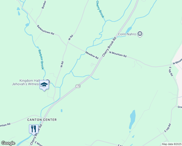 map of restaurants, bars, coffee shops, grocery stores, and more near 270 Cherry Brook Road in Canton