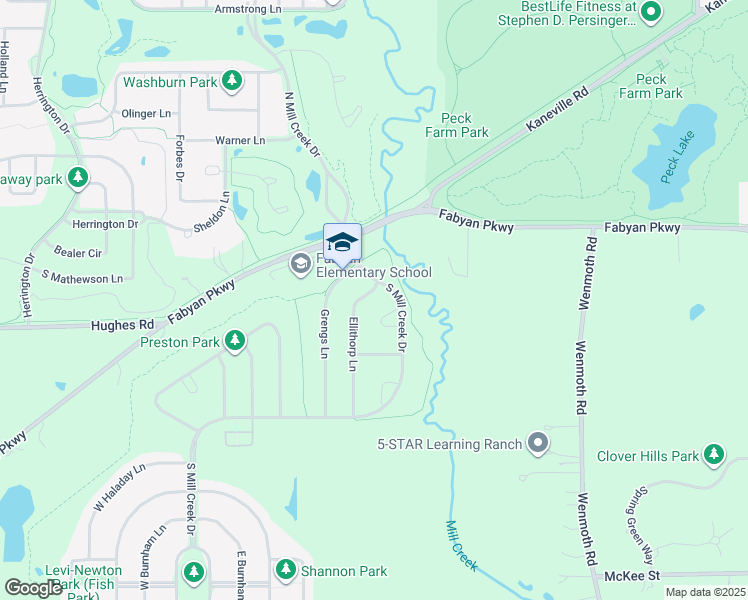 map of restaurants, bars, coffee shops, grocery stores, and more near S421 Ellithorp Lane in Geneva