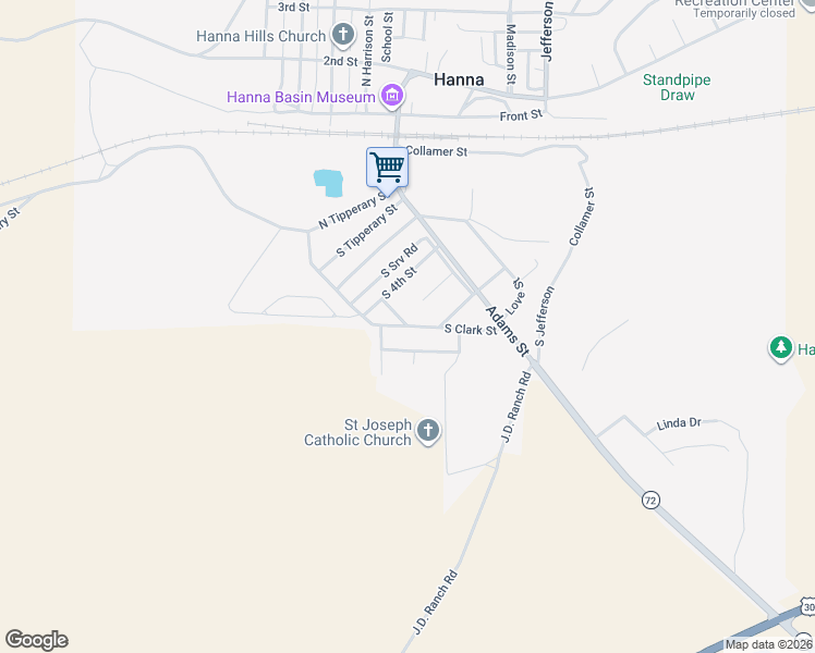map of restaurants, bars, coffee shops, grocery stores, and more near South Clark Street in Hanna