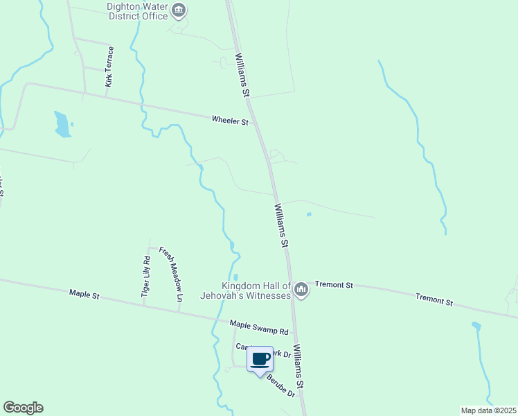 map of restaurants, bars, coffee shops, grocery stores, and more near 1509 Stanzione Drive in Dighton