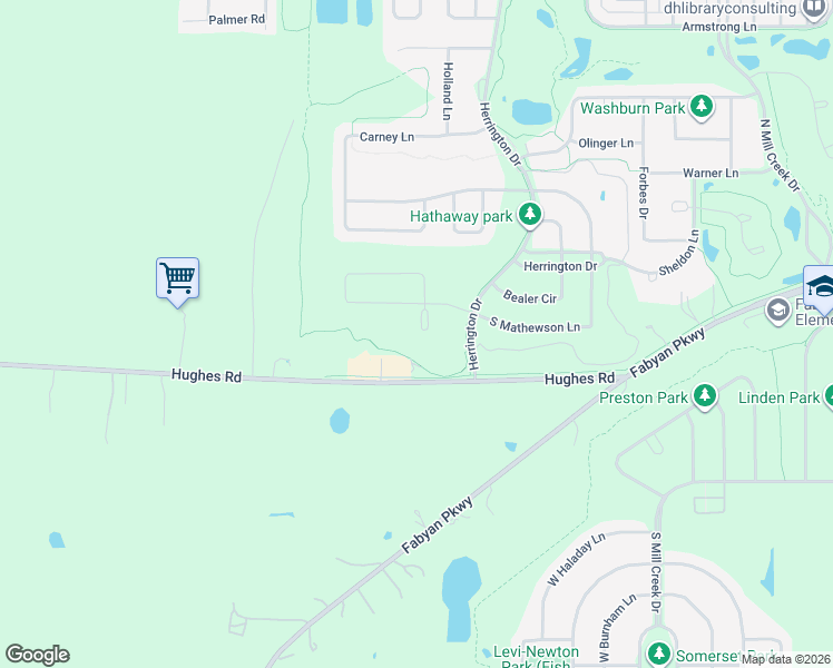 map of restaurants, bars, coffee shops, grocery stores, and more near Kellar Square in Kane County