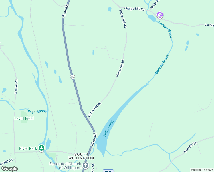 map of restaurants, bars, coffee shops, grocery stores, and more near 72 Fisher Hill Road in Willington