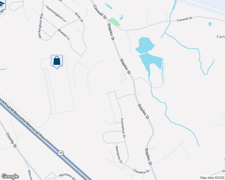 map of restaurants, bars, coffee shops, grocery stores, and more near 25 Tyashk Drive in Taunton