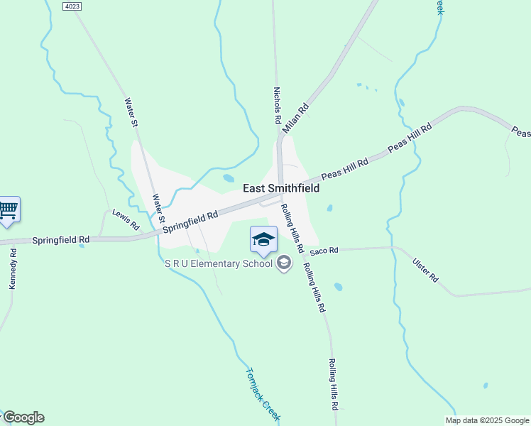 map of restaurants, bars, coffee shops, grocery stores, and more near in East Smithfield