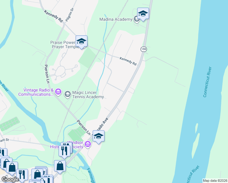 map of restaurants, bars, coffee shops, grocery stores, and more near 29 Old Kennedy Rd in Windsor