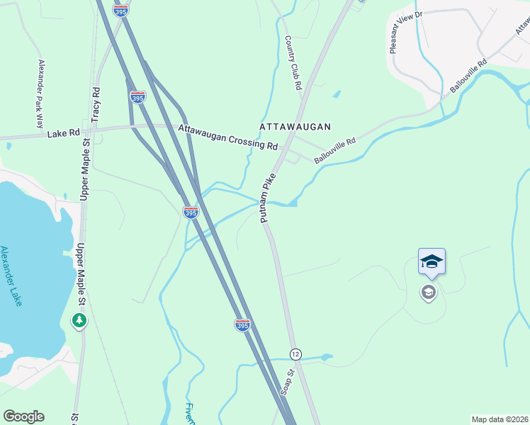 map of restaurants, bars, coffee shops, grocery stores, and more near 340 Putnam Pike in Killingly