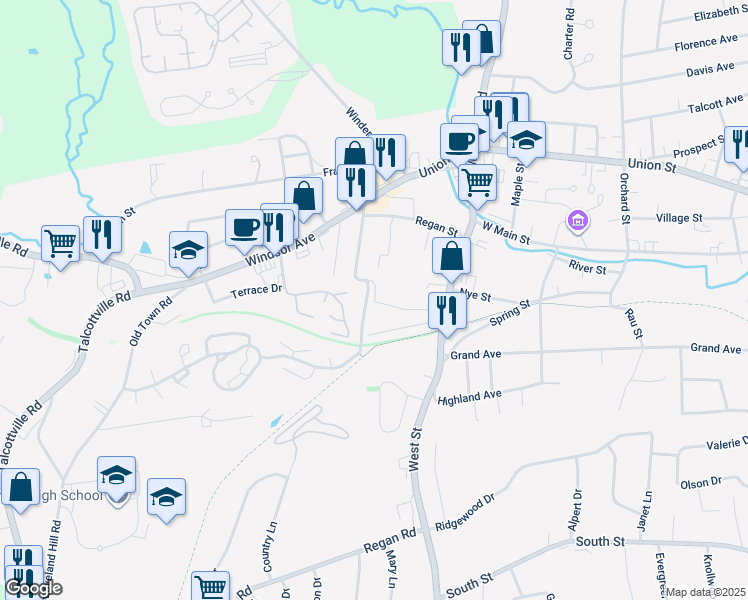 map of restaurants, bars, coffee shops, grocery stores, and more near 299 Parkwest Dr in Vernon