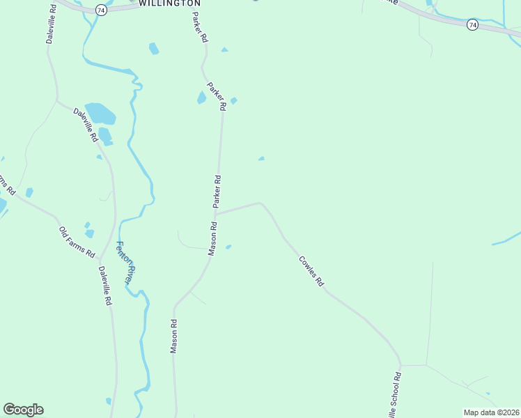 map of restaurants, bars, coffee shops, grocery stores, and more near 18 Cowles Road in Willington