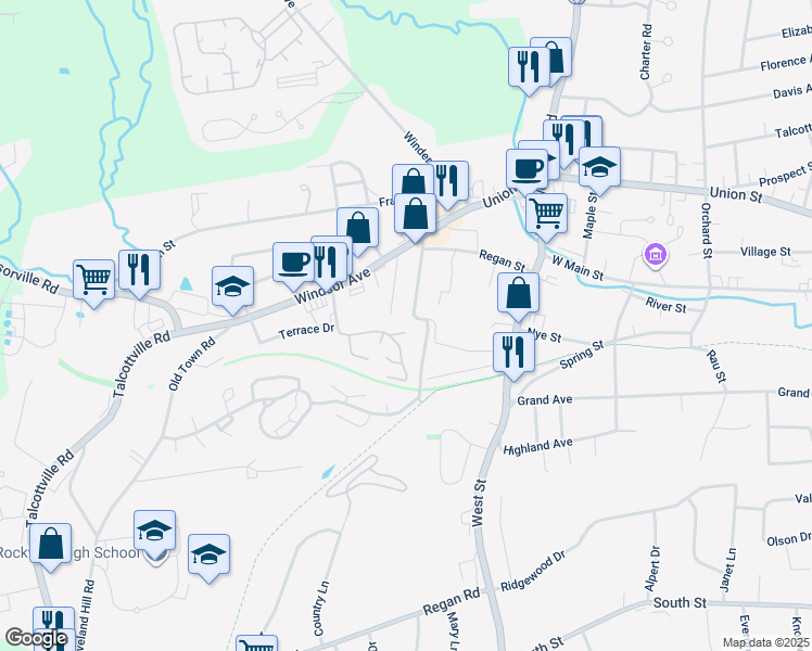 map of restaurants, bars, coffee shops, grocery stores, and more near 1-299 Parkwest Dr in Vernon